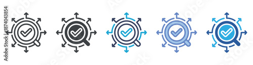 Research icon set multiple style collection