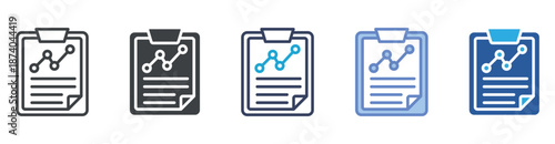 Report icon set multiple style collection