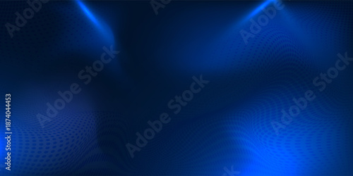 Dot white blue wave light screen gradient texture background. Abstract technology big data digital background.