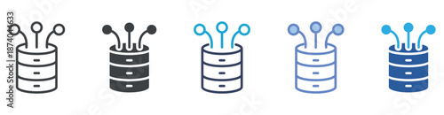 Database icon set multiple style collection
