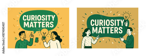 Young adults sharing ideas with lightbulb symbolizing curiosity and innovation concept