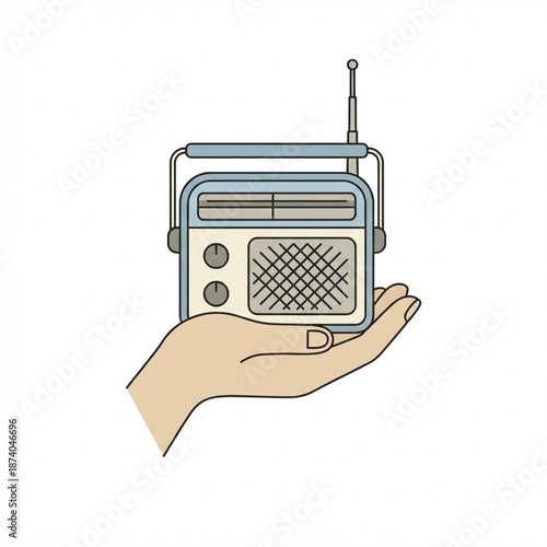 old radio isolated on white