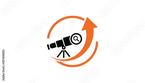 Telescope Rotating Circular Motion Icon