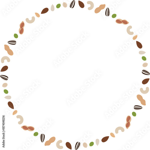 ナッツの円形フレーム