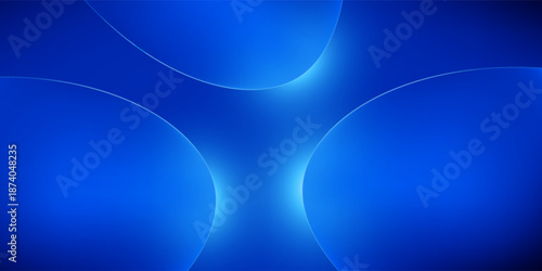 3d render, abstract minimal neon background with glowing wavy line. Dark wall illuminated with led lamps. Blue futuristic wallpaper