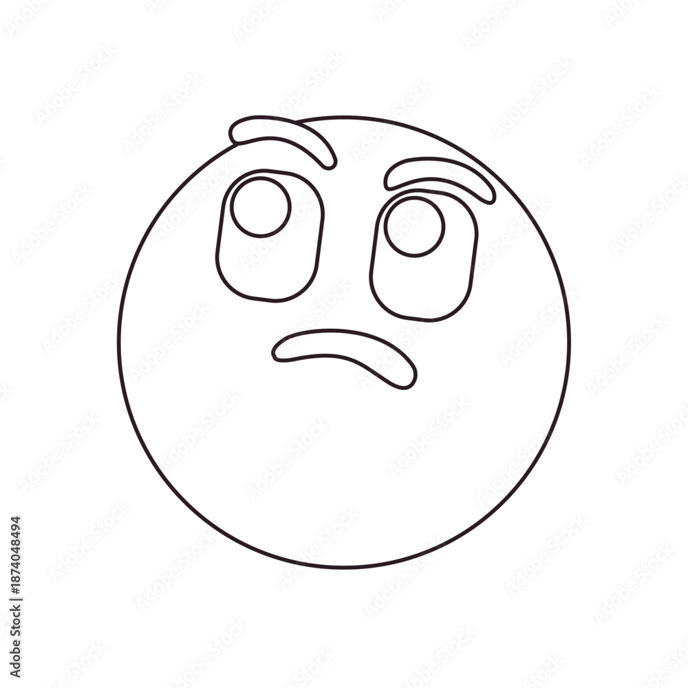 Obraz premium Thinking face think wondering questioning question why face emoji symbol sign icon vector illustration isolated flat