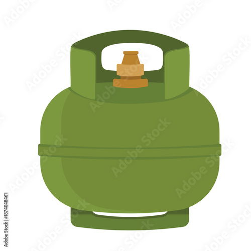 vector illustration of green gas cylinders for cooking