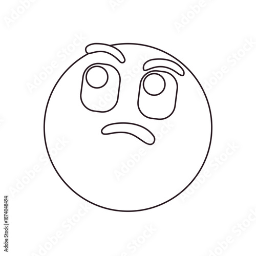 Thinking face think wondering questioning question why face emoji symbol sign icon vector illustration isolated flat