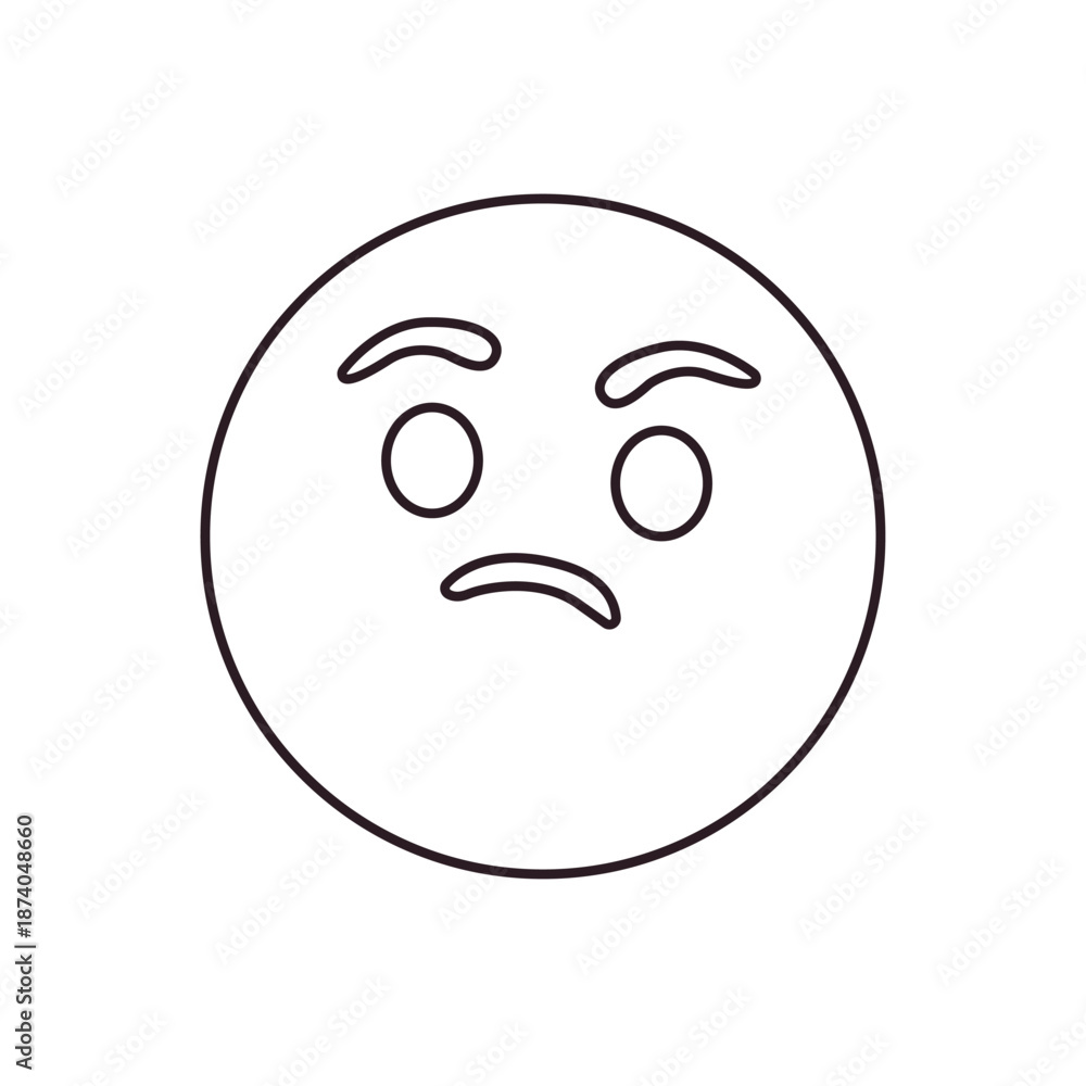 Fototapeta premium Thinking face think wondering questioning question why face emoji symbol sign icon vector illustration isolated flat