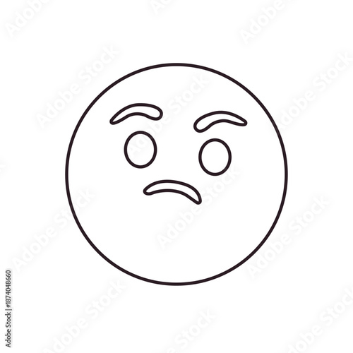 Thinking face think wondering questioning question why face emoji symbol sign icon vector illustration isolated flat
