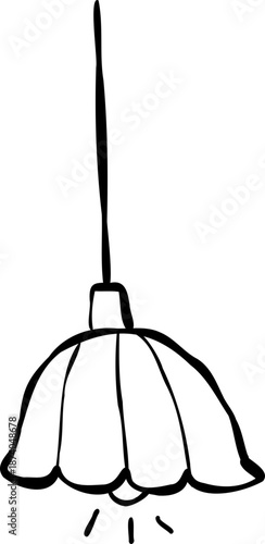 Hand Draw Hanging Light Line Art illustration