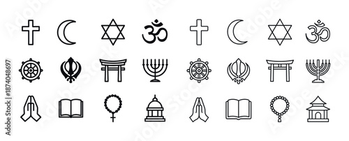 Symbols of world religions and spirituality collection