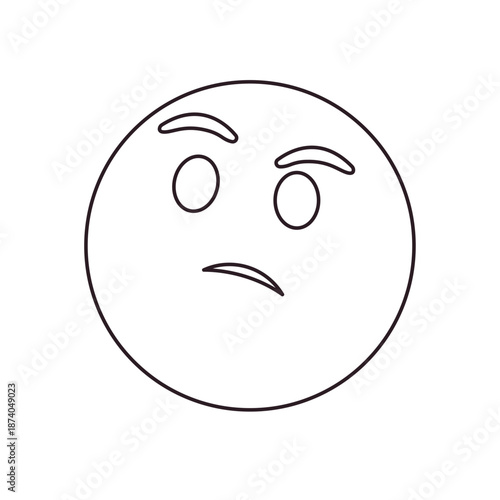 Thinking face think wondering questioning question why face emoji symbol sign icon vector illustration isolated flat