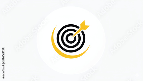 Yellow Arrow Hitting Black Target