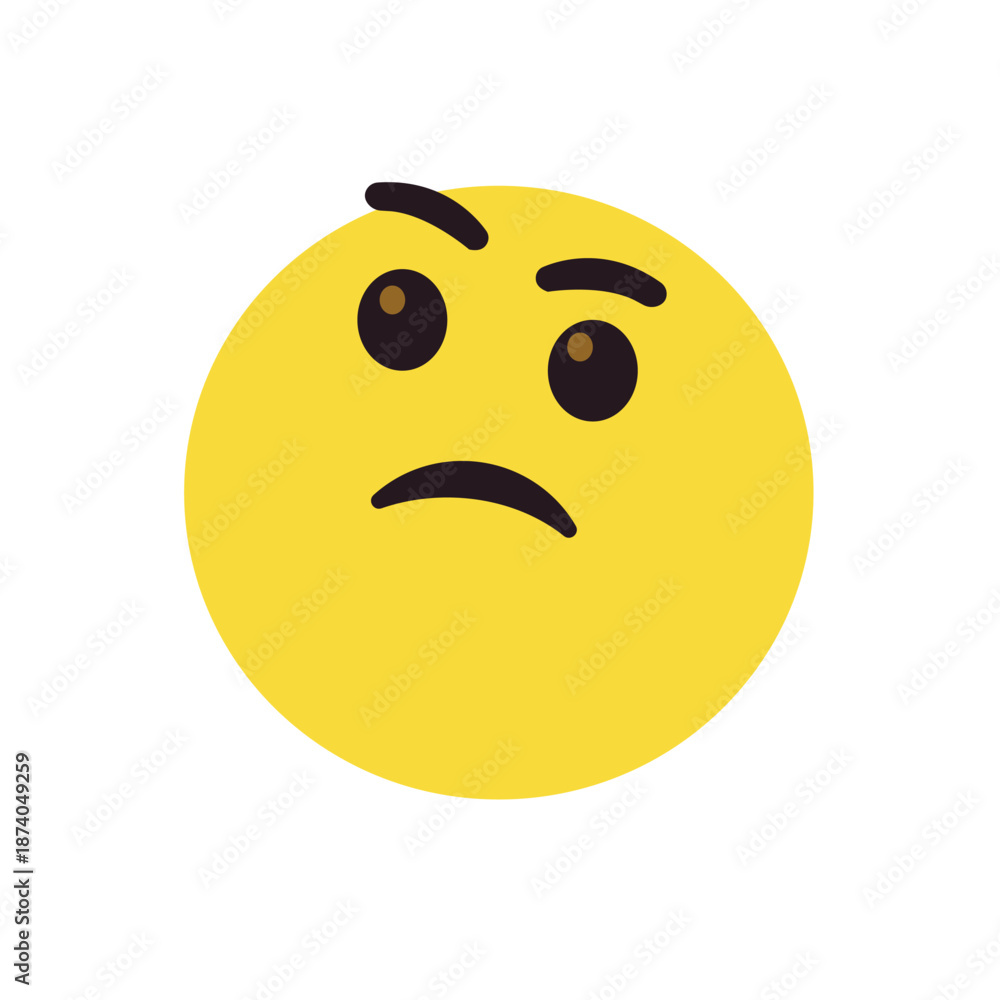 Fototapeta premium Thinking face think wondering questioning question why face emoji symbol sign icon vector illustration isolated flat