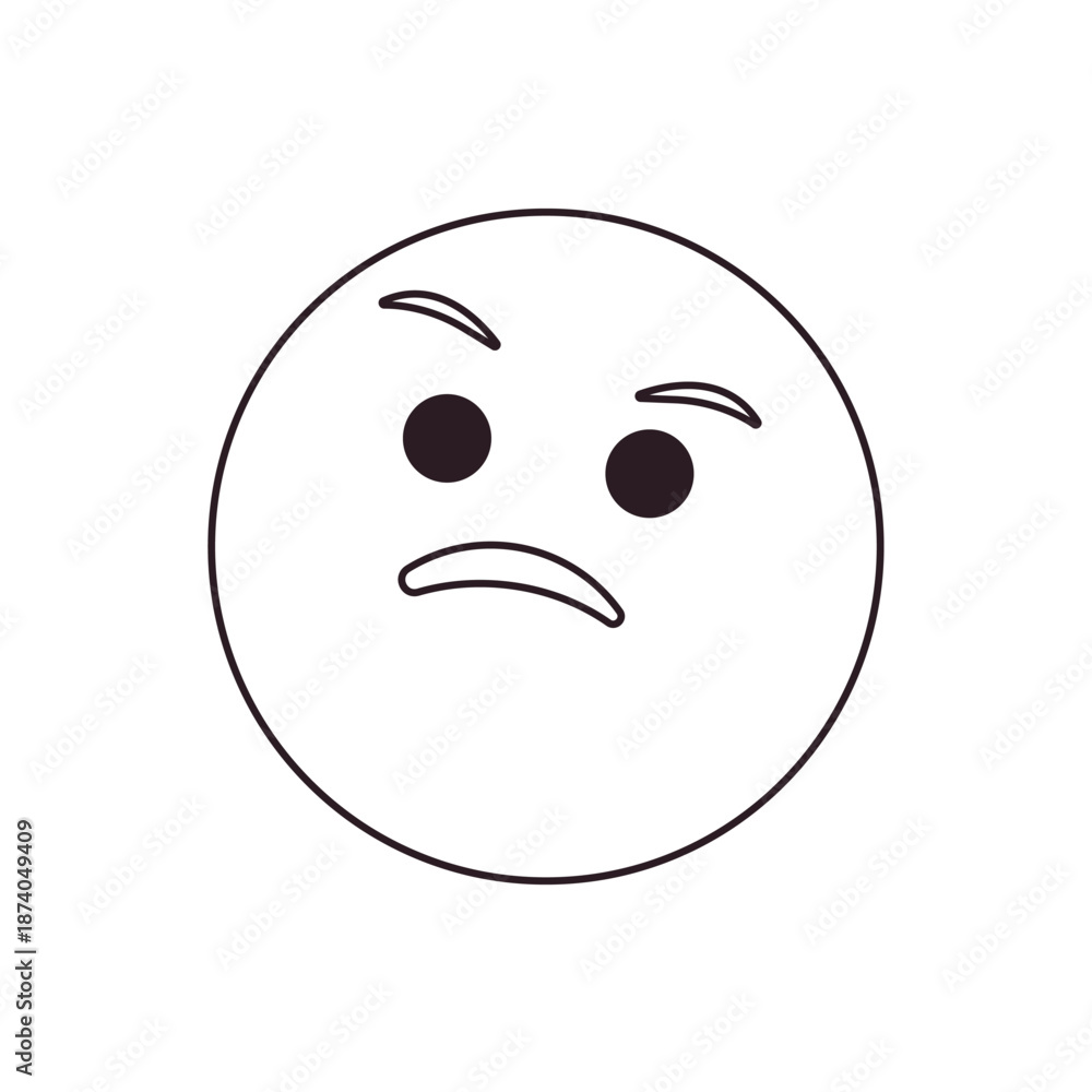 Fototapeta premium Thinking face think wondering questioning question why face emoji symbol sign icon vector illustration isolated flat