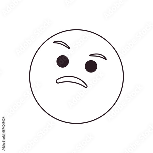 Thinking face think wondering questioning question why face emoji symbol sign icon vector illustration isolated flat