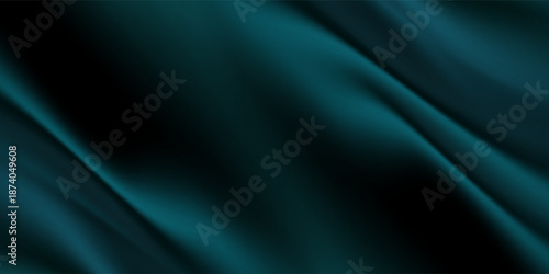 modern abstract tidewater green background. Dark blue silk fabric curtain background. Vector illustration.