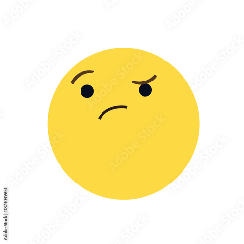 Thinking face think wondering questioning question why face emoji symbol sign icon vector illustration isolated flat