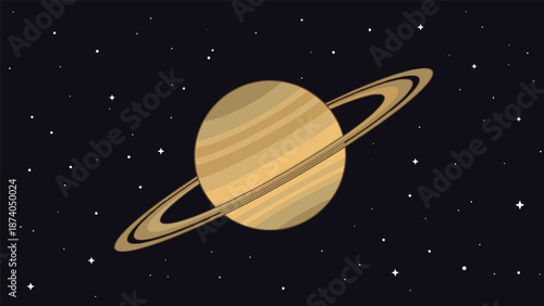 Saturn, the ringed planet, floats majestically in a starry night sky, rendered in a pixel art style.