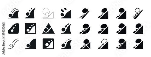 Minimalist design: abstract geometric icons in black and white set