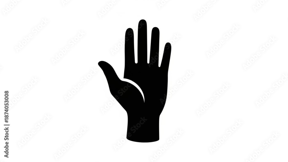 Obraz premium Black Hand Gesture Isolated on White Background