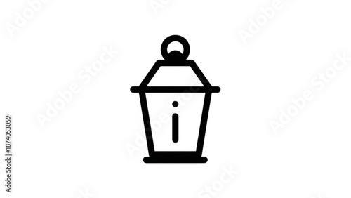 Information Lantern Icon Isolated on White Background