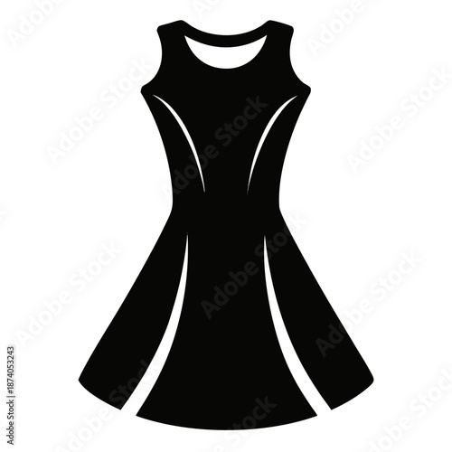 Skater dress vector clean black silhouette design white background