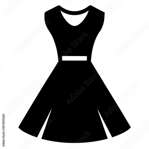 Skater dress vector clean black silhouette design white background