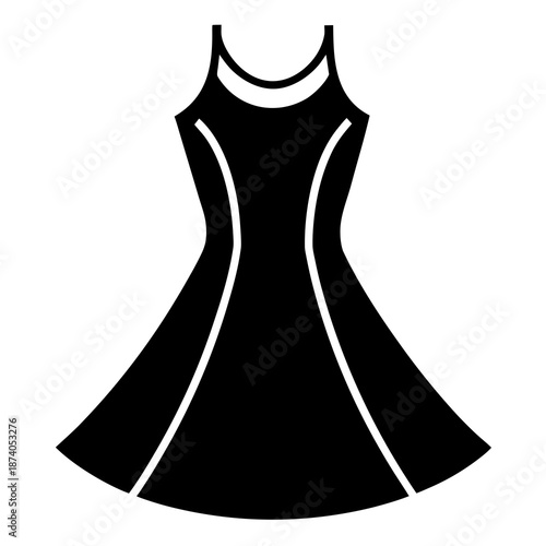 Skater dress vector clean black silhouette design white background