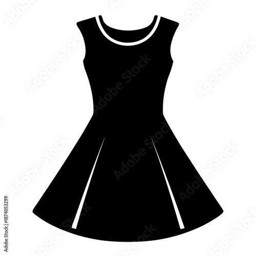 Skater dress vector clean black silhouette design white background
