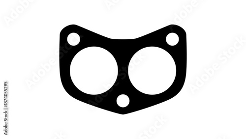 Exhaust Pipe Gasket symbol, black isolated silhouette