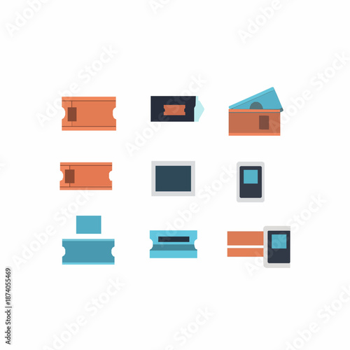 Abstract urban public transport ticket system vector illustration with flat transit fare diagram isolated