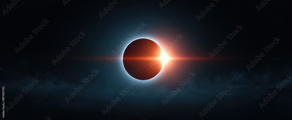 Obraz premium the solar eclipse gracefully obscuring the radiant sun in the clear sky