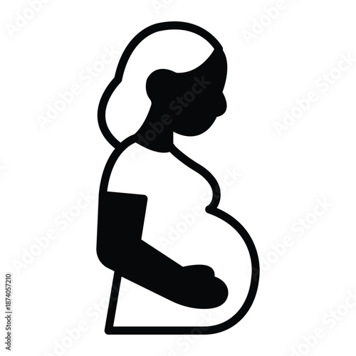 Pregnant Woman Vector Icon which can easily modify or edit