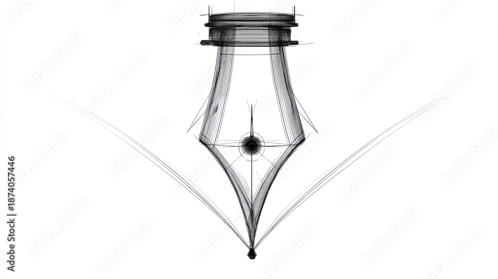 Obraz premium Ink pen nib illustration isolated design on white background
