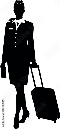 Shopping woman carrying bags silhouette