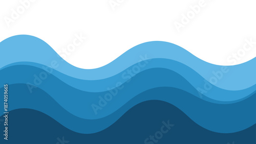 Abstract Blue Waves Background, Fluid Shapes