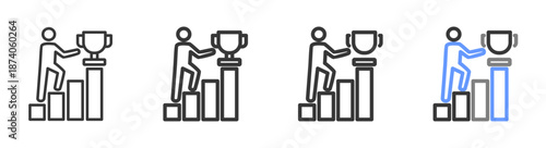 The Ultimate goals Styles with Variations Line of icon set vector illustration