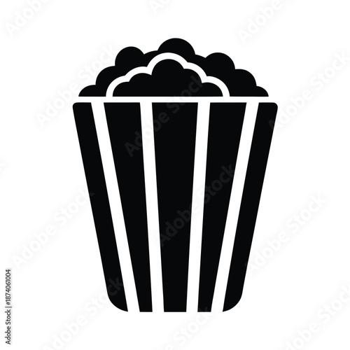 Popcorn in Striped Container Vector Illustration