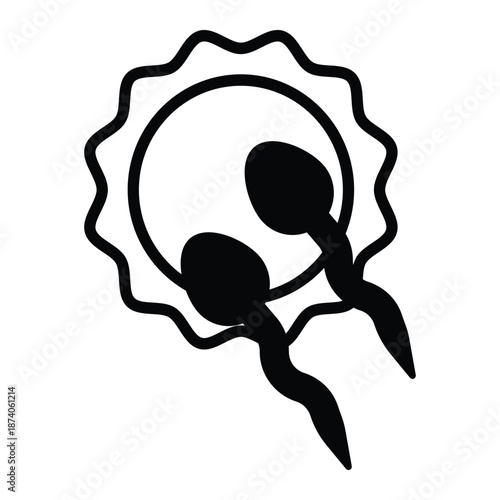 Egg Fertilization Vector Icon which can easily modify or edit