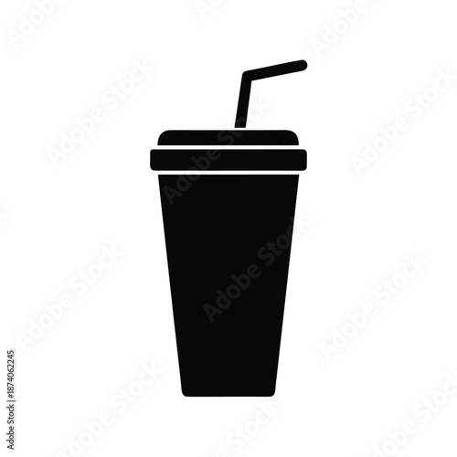 Takeaway Drink Cup With Straw Vector Illustration