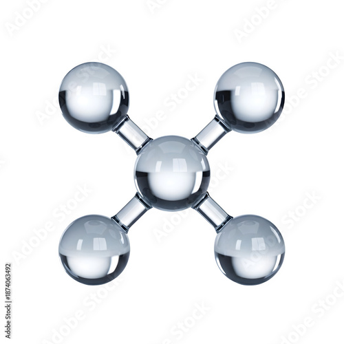 Molecular Structure Model Isolated on transparent Background Chemistry Science Concept Illustration