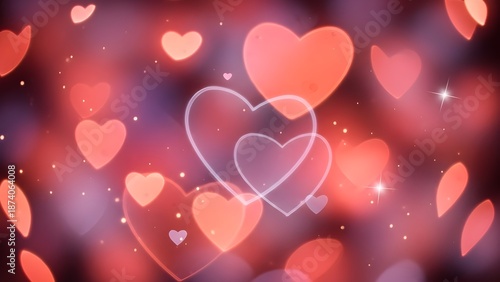 Abstract heart shapes bokeh background