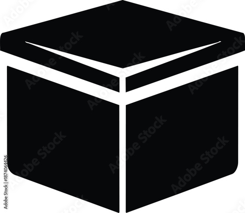 Minimalist black icon of the kaaba, the sacred building in mecca for islamic pilgrimage
