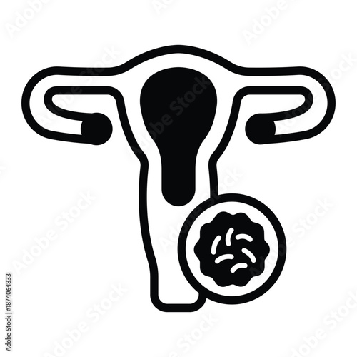 Ovary Uterus Vector Icon which can easily modify or edit