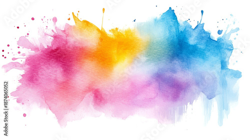 Watercolor splash color background, pastel colors, isolated on transparent background	