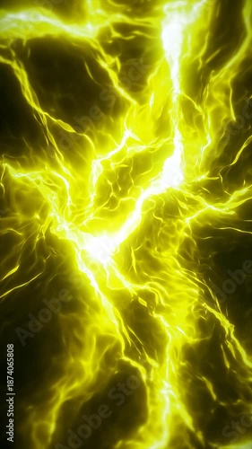 Wallpaper Mural Yellow energy flows against a dark background, creating a hypnotic and visually interesting pattern. Torontodigital.ca