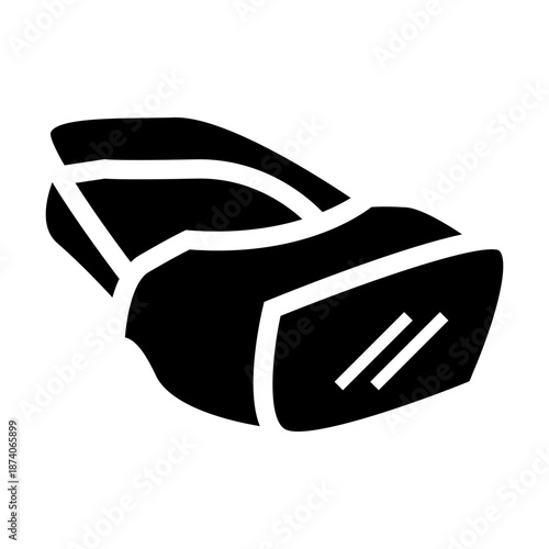 Virtual reality headset glyph icon, VR goggles symbol for gaming, technology, and metaverse.