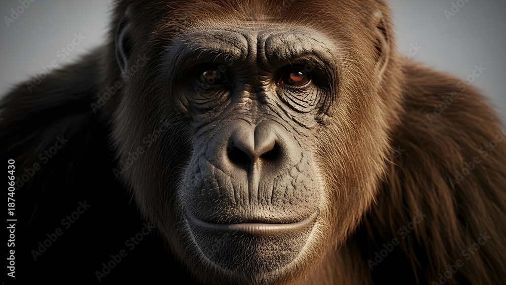 Obraz premium Mono chimpancé aislado en blanco